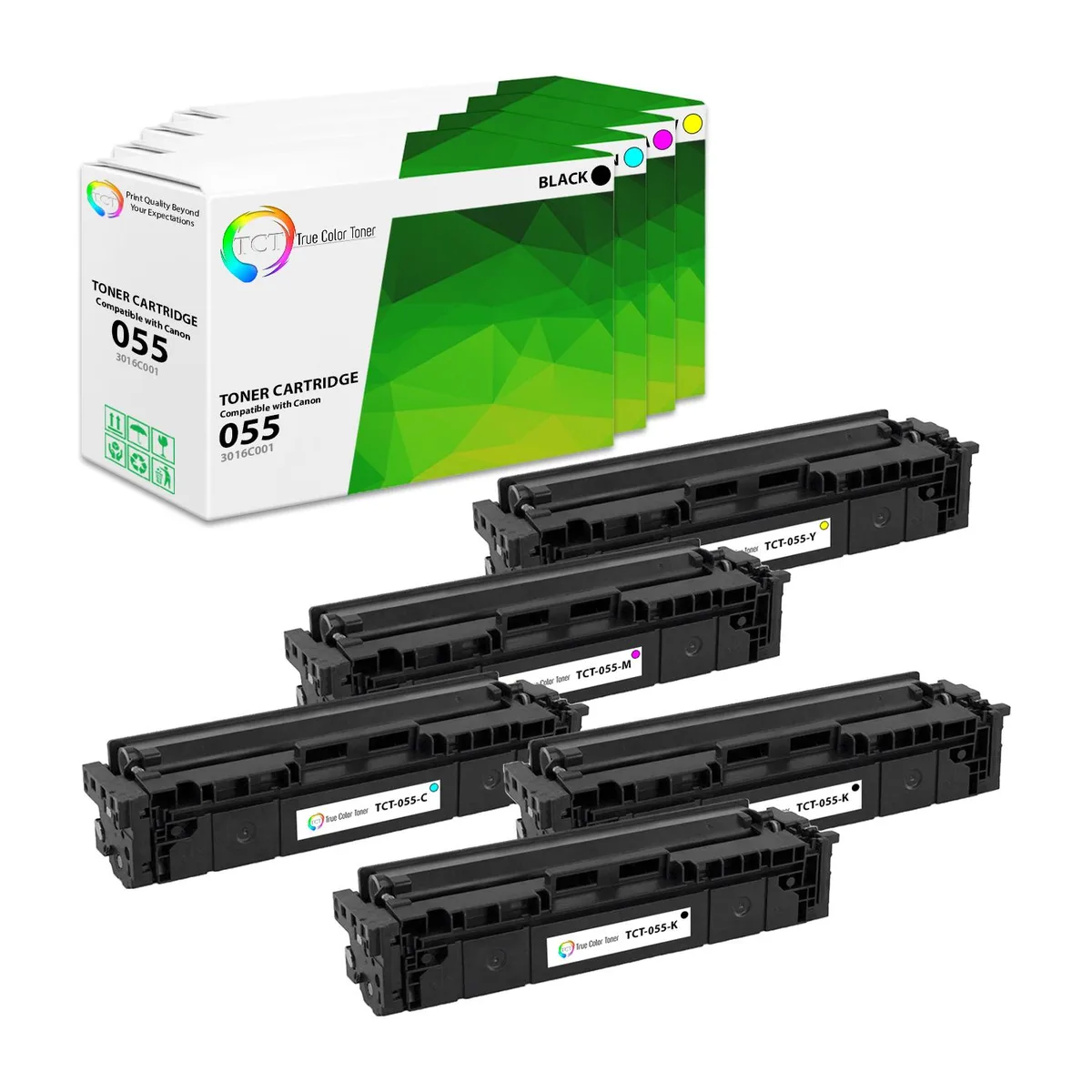 True Color Toner True Color Toner 055 5-pack toner cartridge 4 colors 2300/2100 pages — product photo