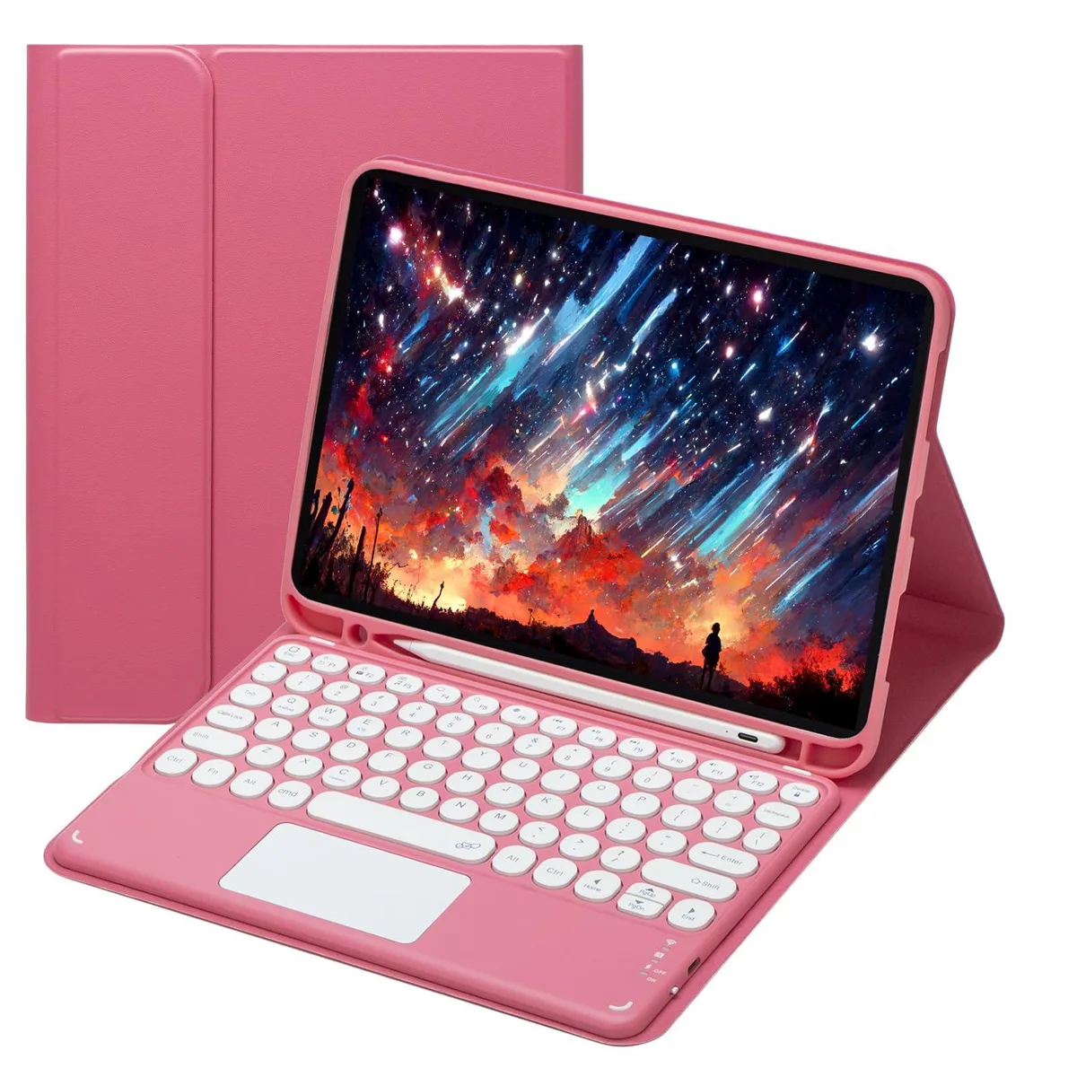 Timoom Timoom Bluetooth Keyboard Case with Trackpad for iPad 9.7" 2018/2017 Air 2/Air Red — product photo