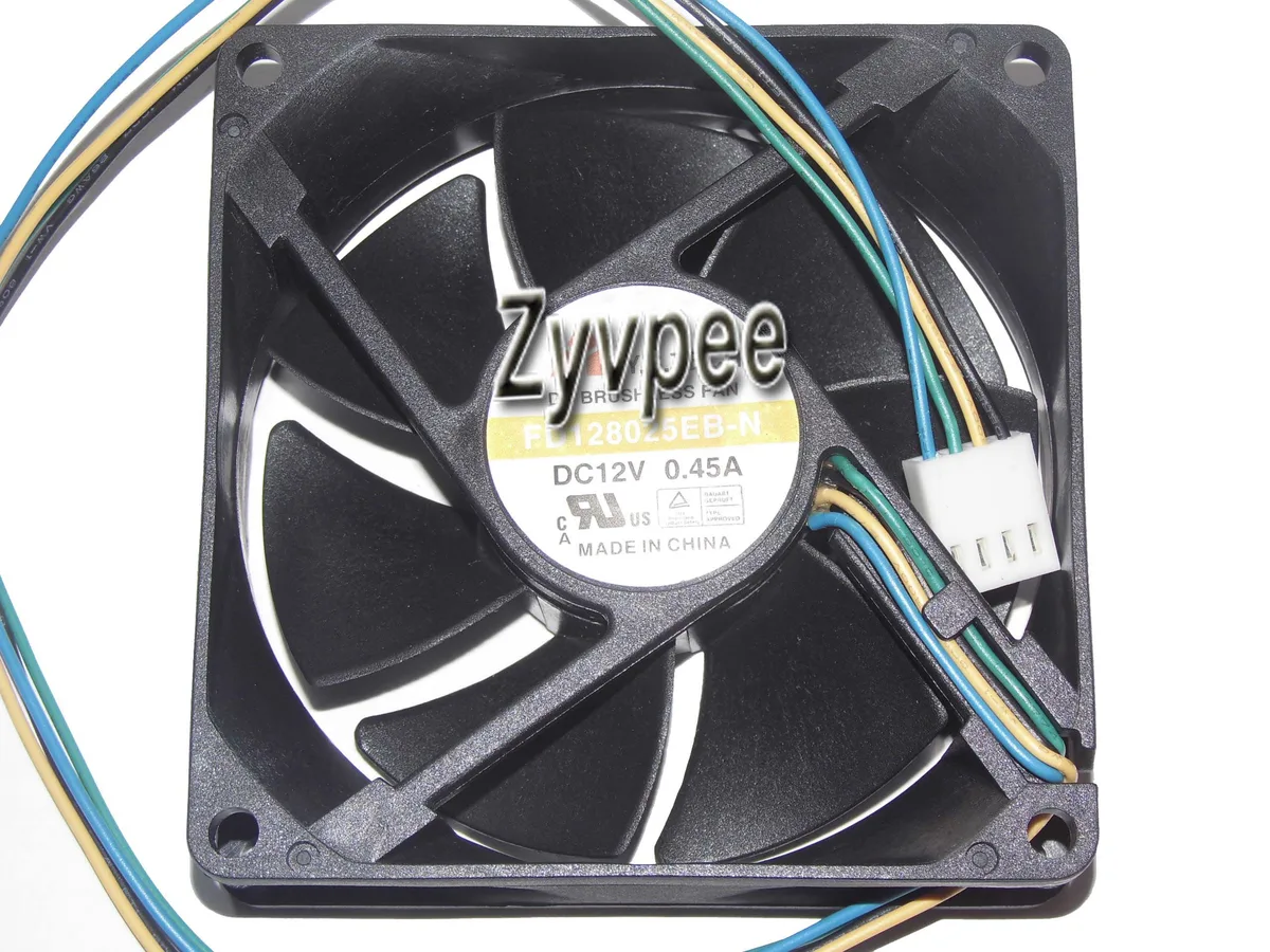 Zyvpee Zyvpee FD128025EB-N 80mm 25mm 12V .45A 4 Pin Ball Bearing Case Fan — product photo