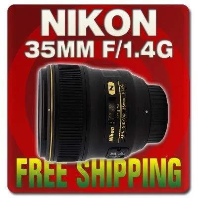 Nikon International Nikon AF-S FX NIKKOR 35mm f/1.4G camera lens — product photo