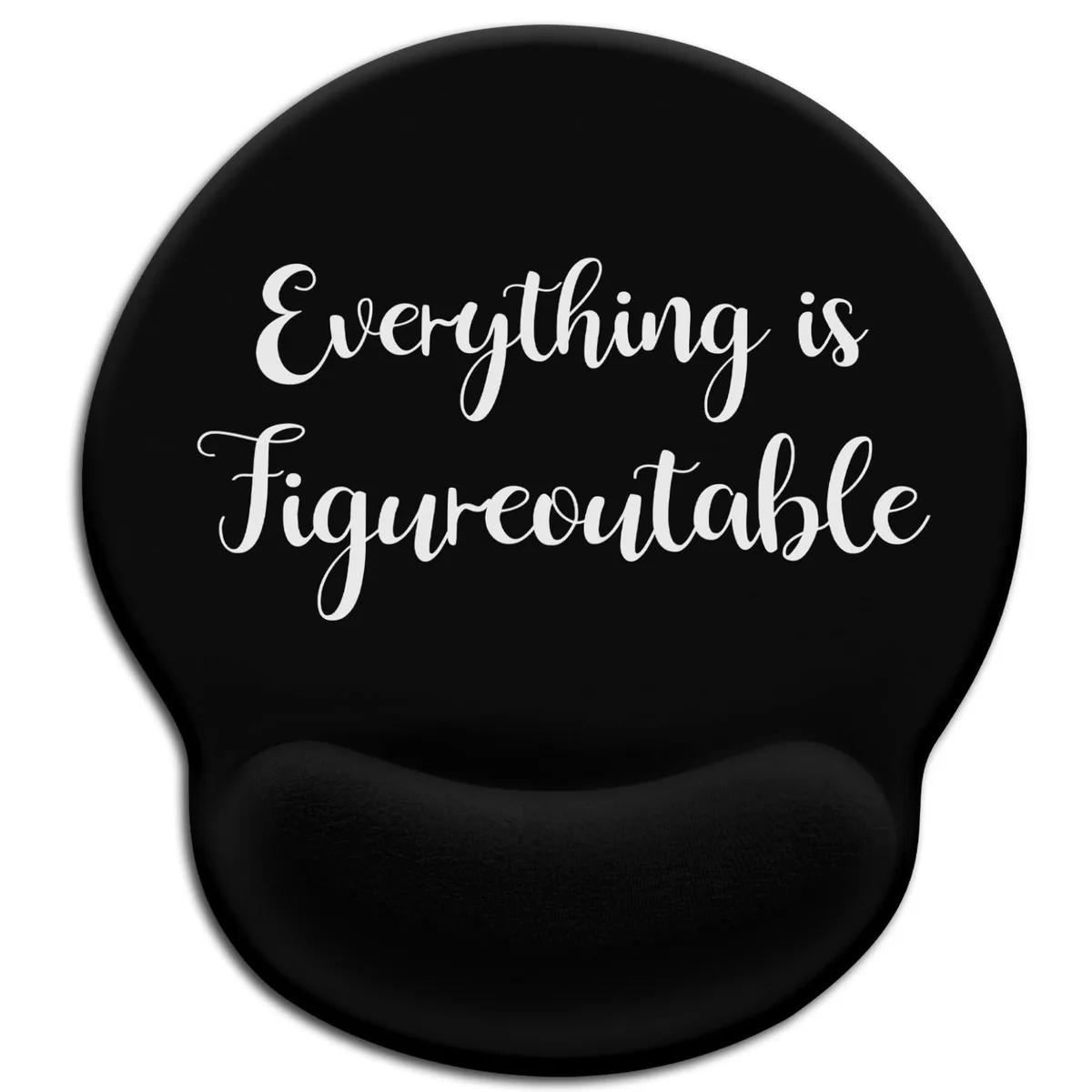 KEHIPI KEHIPI J-MOUA032 Black Inspirational mouse pad 9.8 x 8.6 in 7mm 20mm wrist rest — product photo