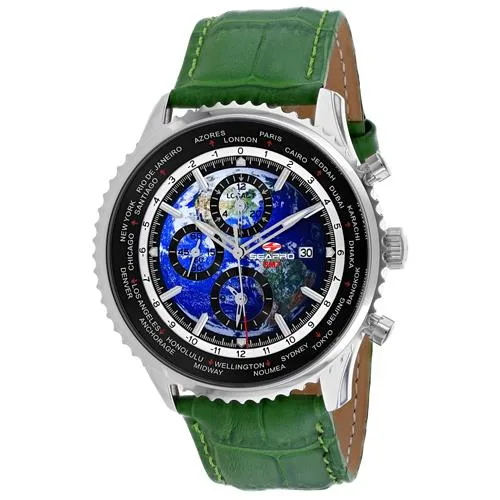 SEAPRO SEAPRO SP7133 Meridian World Timer GMT Blue Dial Watch 47mm 10 ATM — product photo