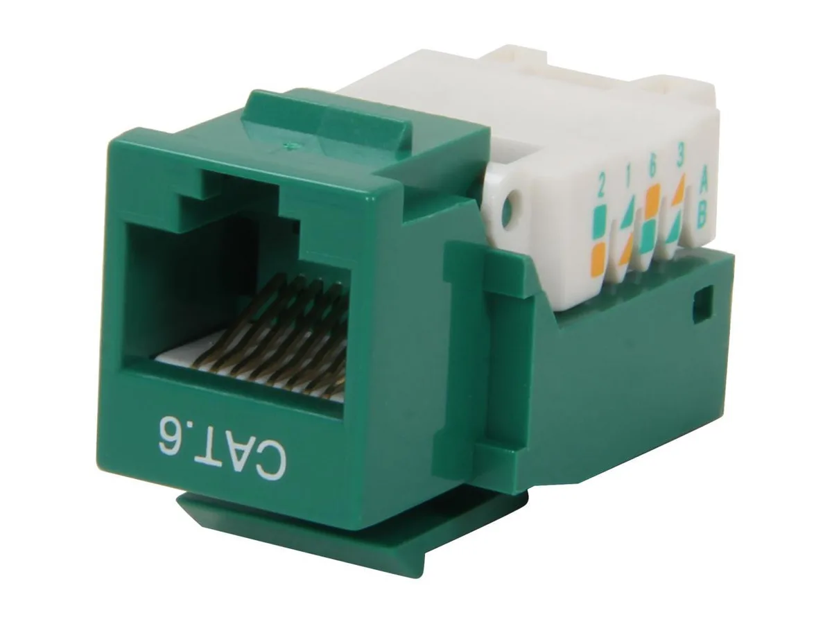 sakose sakose RJ45TL-G Cat. 6 Tool-Less Keystone Jack Green — product photo
