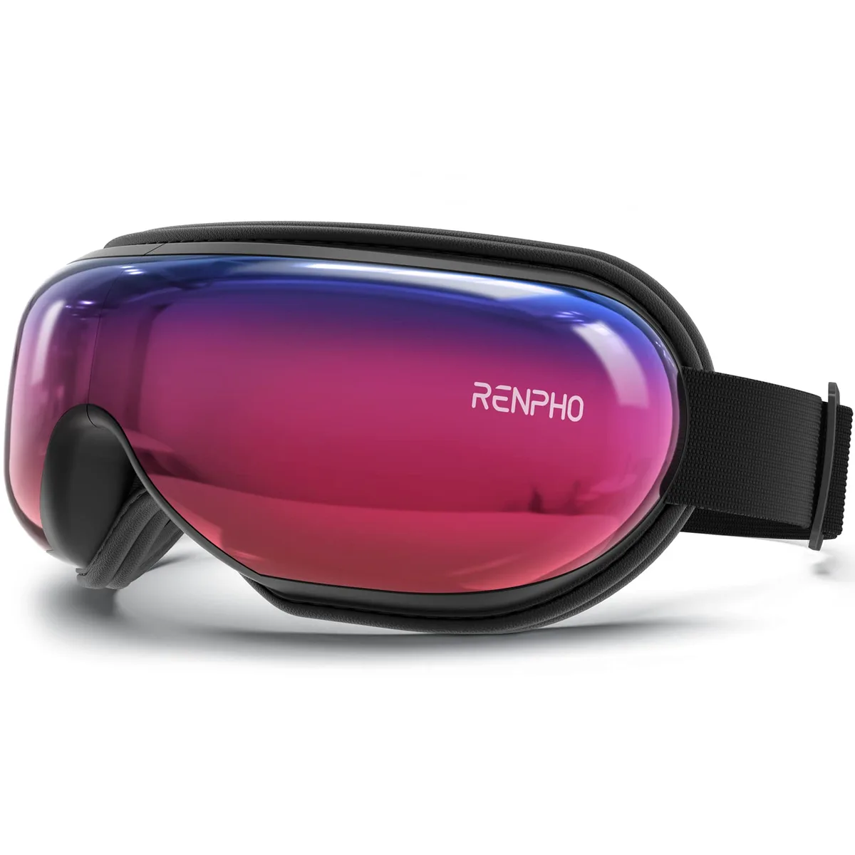 Purple foldable eye massager with adjustable headband
