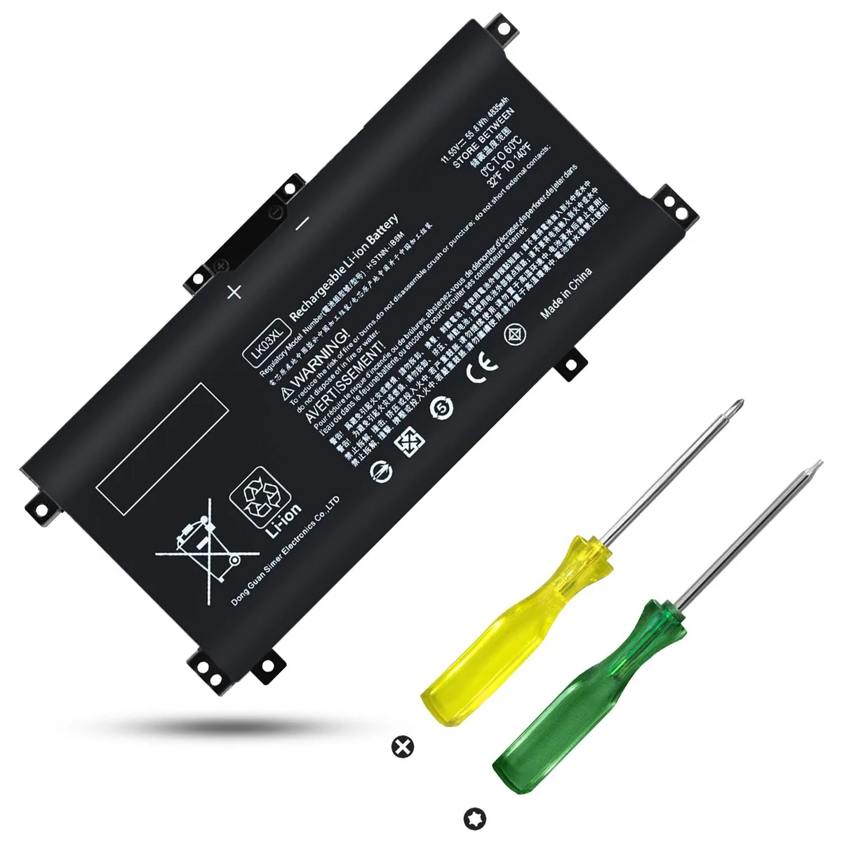  2-Power LK03XL 55.8 Wh 11.55 V 3-cell laptop battery — product photo