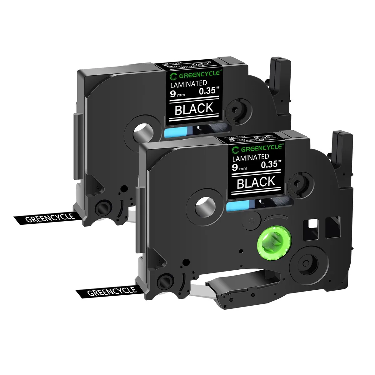 GREENCYCLE GREENCYCLE TZe-325 9mm White on Black Laminated Tape 2 Pack — product photo