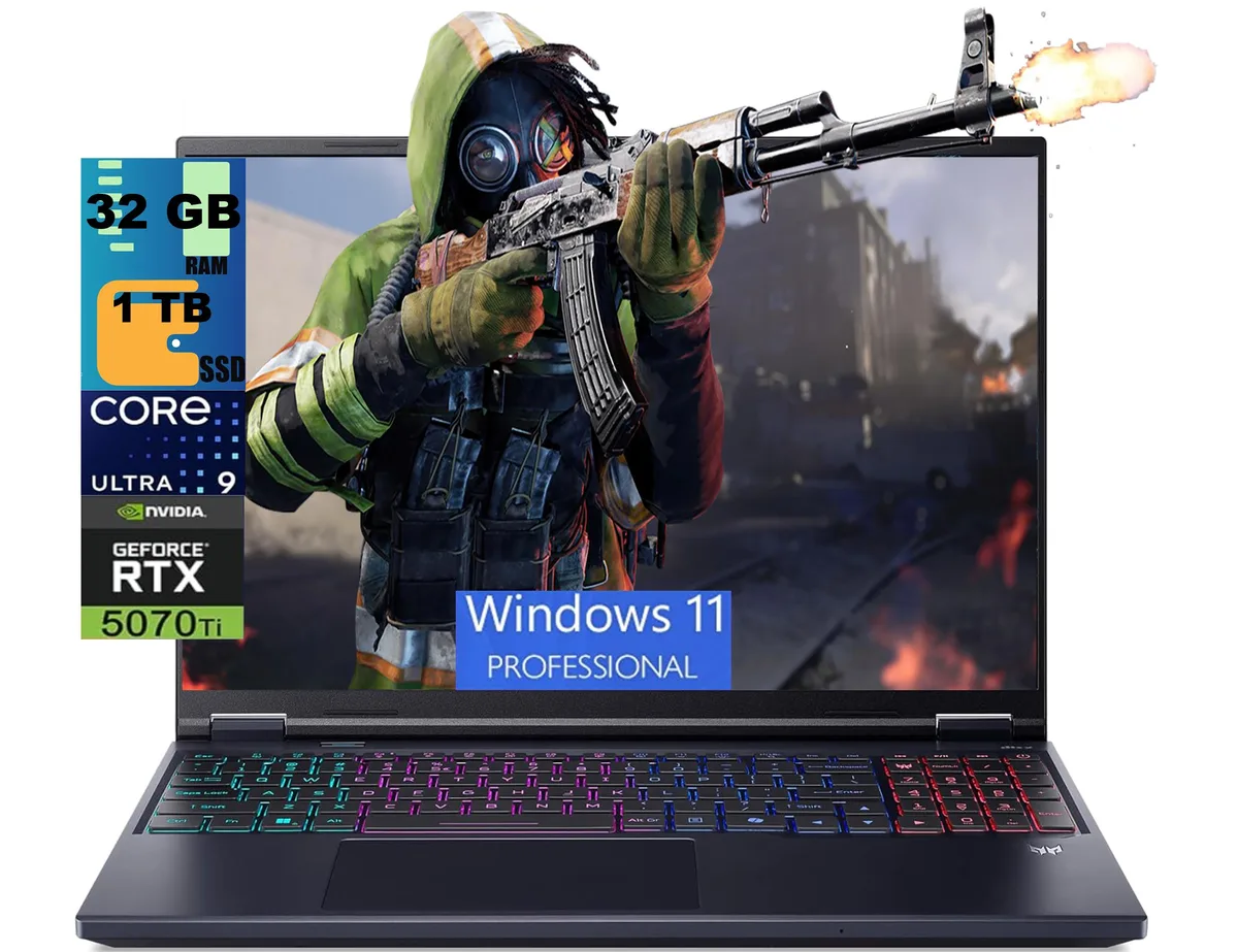 Acer America Acer Predator Helios Neo 16 AI gaming laptop 275HX RTX 5070 Ti 32GB 1TB — product photo