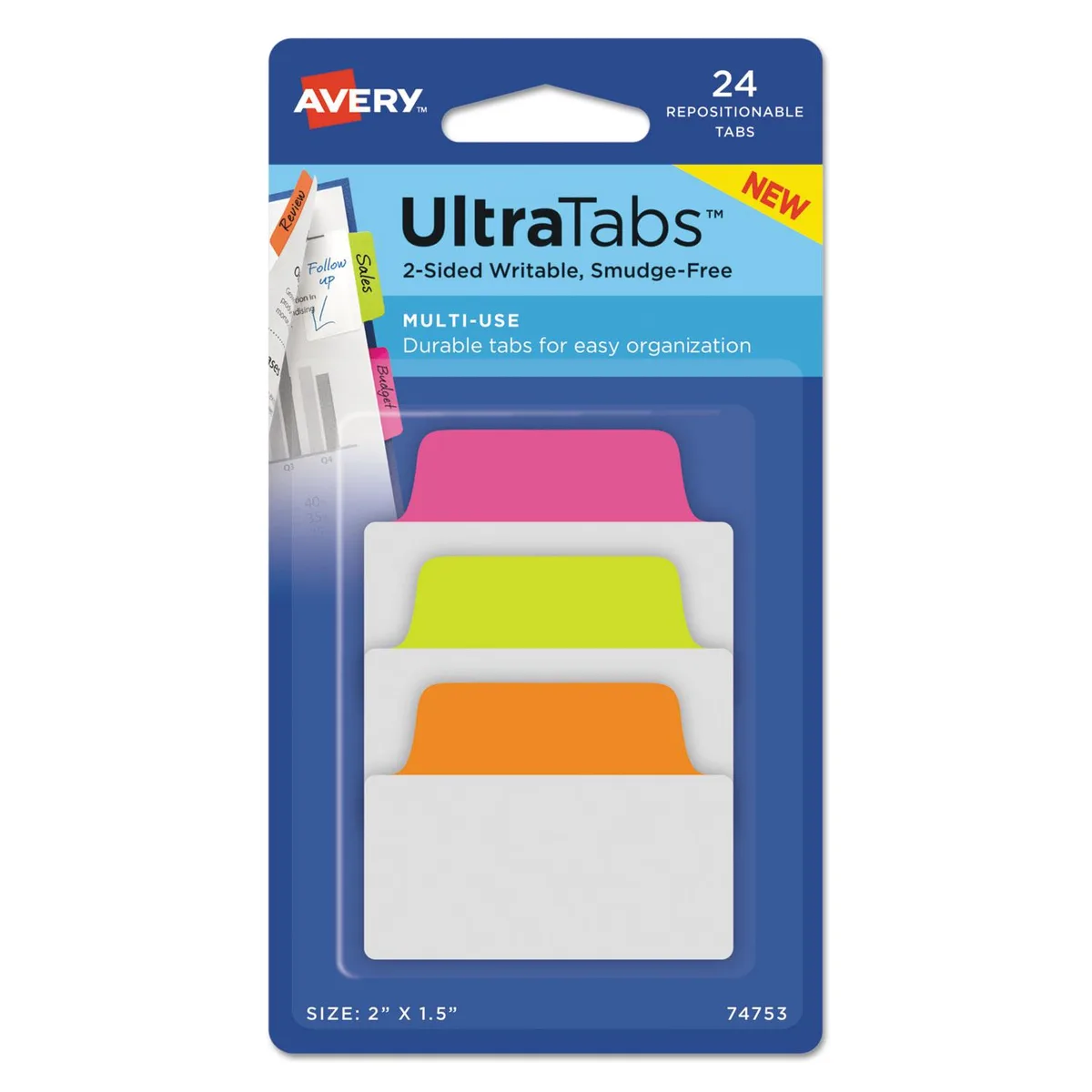 Avery Avery AVE74753 Ultra Tabs Repositionable 24 Pack 1.5" Accessory — product photo