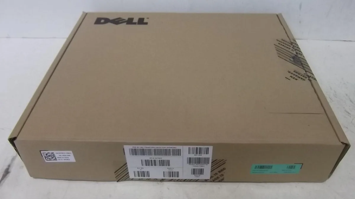 Black rectangular Dell E-Port docking station with proprietary laptop connector
