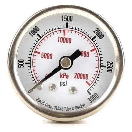 Value Brand Value Brand Commercial Pressure Gauge 1-1/2 In 0-3000 Center Back — product photo