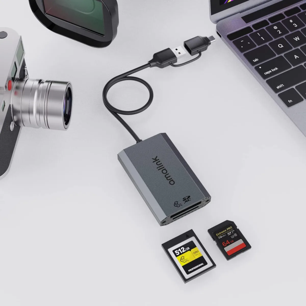 LORDWORLD LORDWORLD CFexpress Type B SD USB 3.2 Gen 2 Dual Slot Reader USB-A USB-C — product photo
