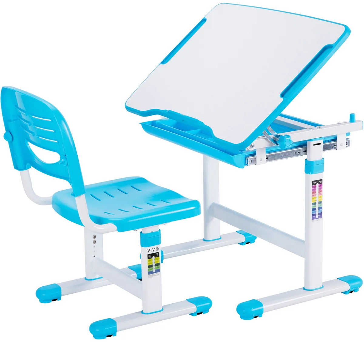 VIVO VIVO Height Adjustable Desk & Chair Set Blue — product photo
