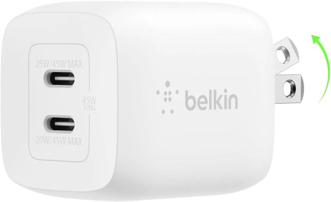 ONITOON ONITOON 45W Dual USB-C PD 3.0 GaN Charger White — product photo