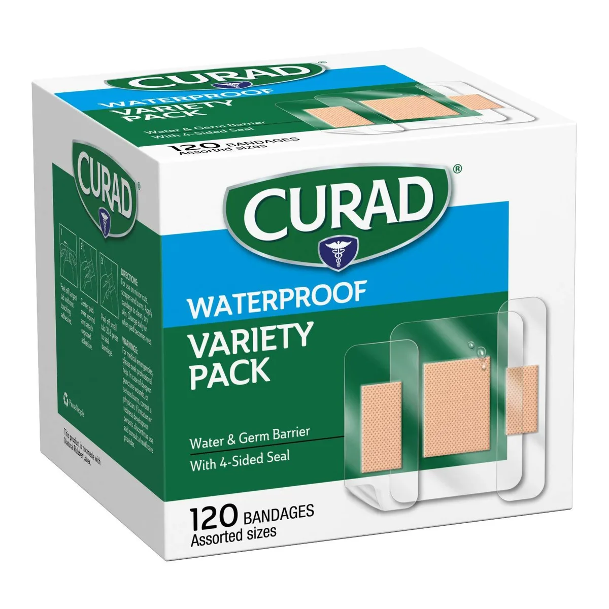 Curad CURVPACK8H Waterproof Bandage Rescue Pack 120 Count — product photo