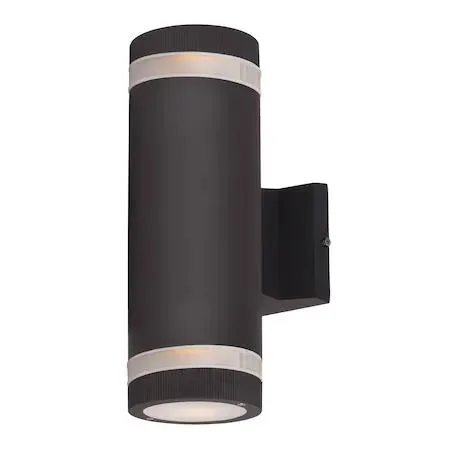 Architectural bronze outdoor wall light with two sealed lenses, 4.25 inches wide