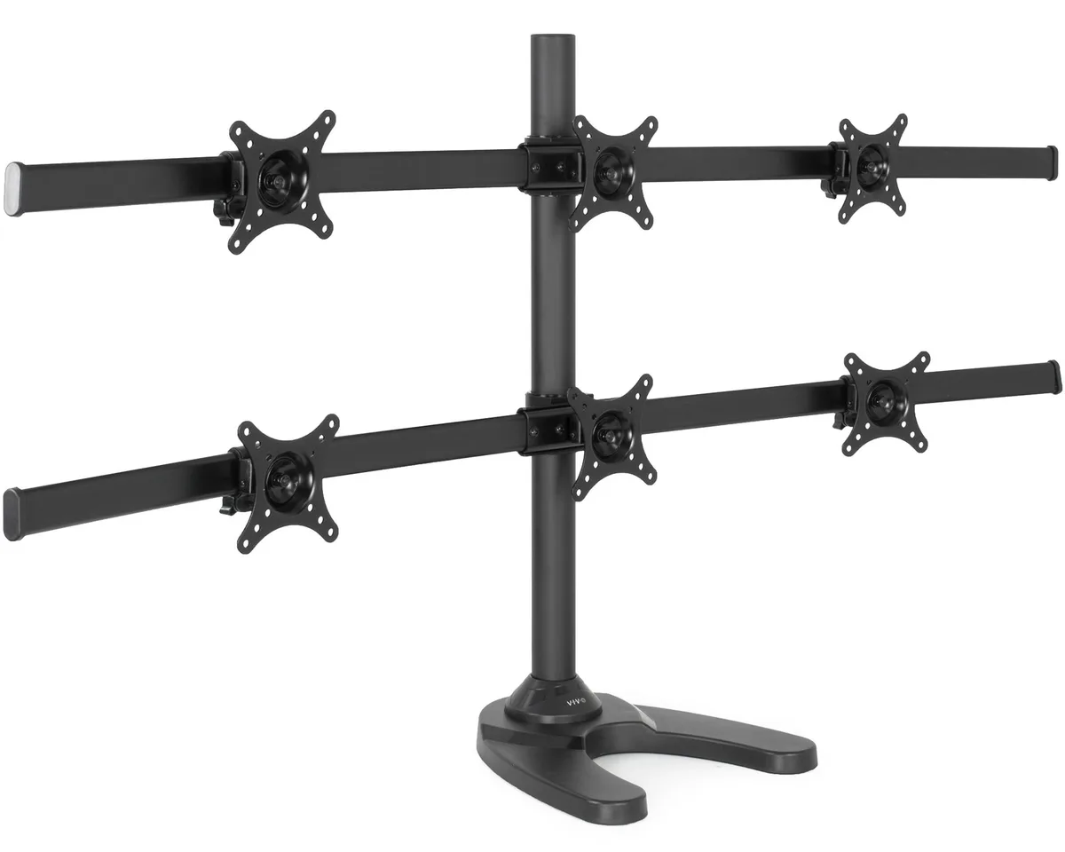 VIVO VIVO Hex Monitor Desk Mount Stand 6 Screens 27" 22 lbs VESA 75 100 28.5" Pole 26.5" Center — product photo