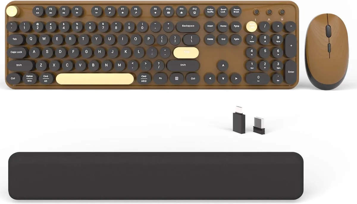 TUKO TUKO Wireless Keyboard and Mouse Set 2.4GHz Full-Size Black-Coffee — product photo