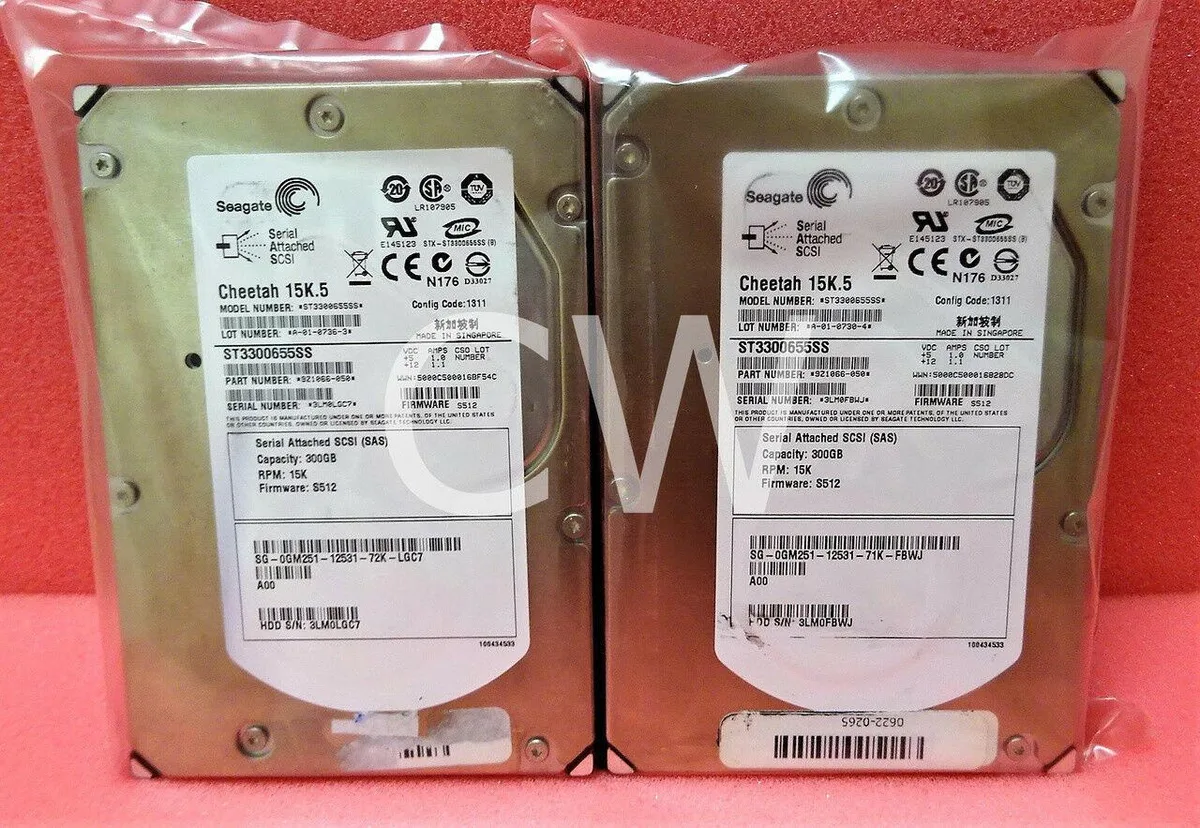 DELL DELL 300GB 15000RPM SAS 3.5in internal hard drive 2-pack ST3300655SS — product photo