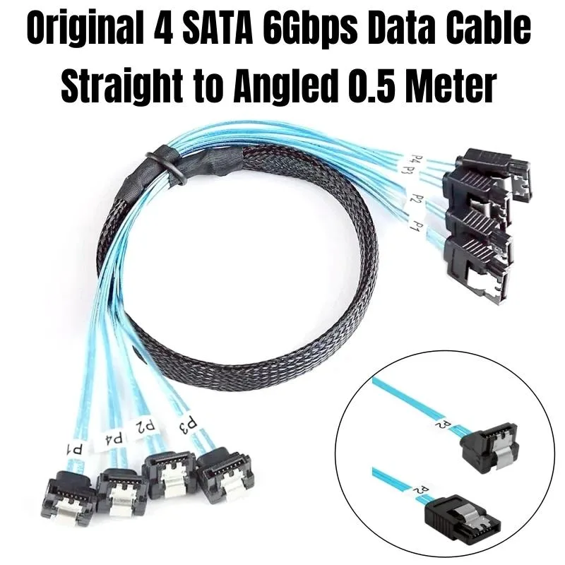 YEPLOOK YEPLOOK 6PCS SATA 3.0 .7m SAS 7Pin Male Straight Blue — product photo