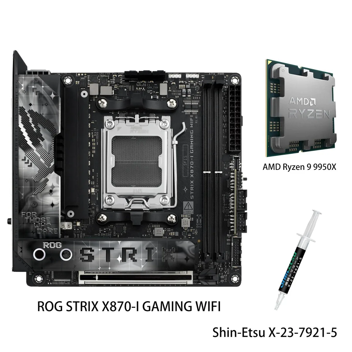 ASUS ASUS ROG STRIX X870-I AMD motherboard Ryzen 9 9950X combo — product photo