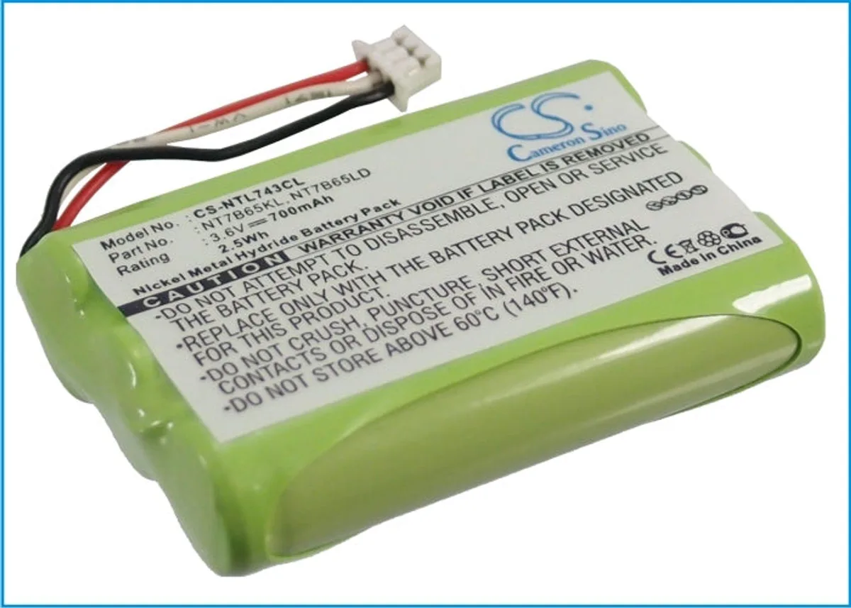 Rectangular replacement battery pack with silver label and connector terminals