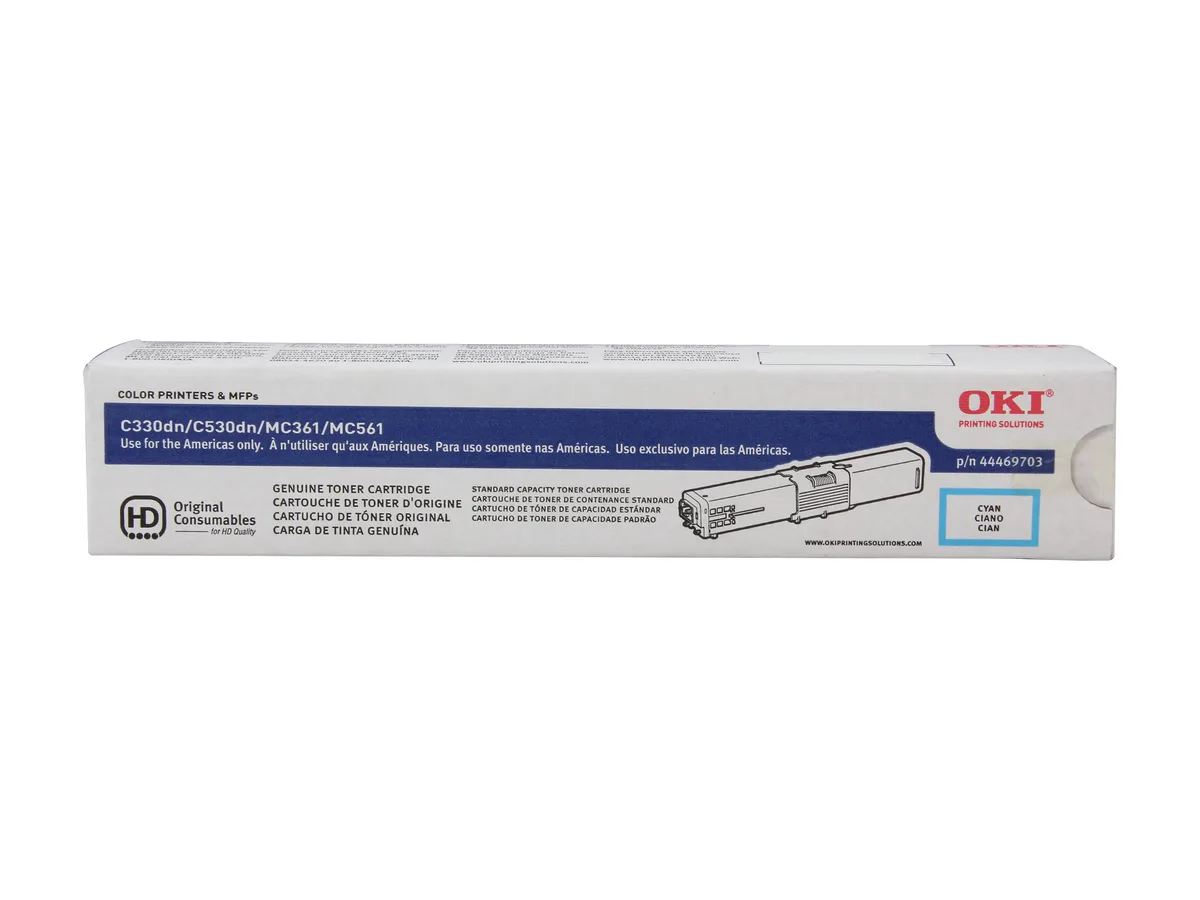 Oki Data Oki Data 44469703 Cyan Toner Cartridge 3000 Pages — product photo
