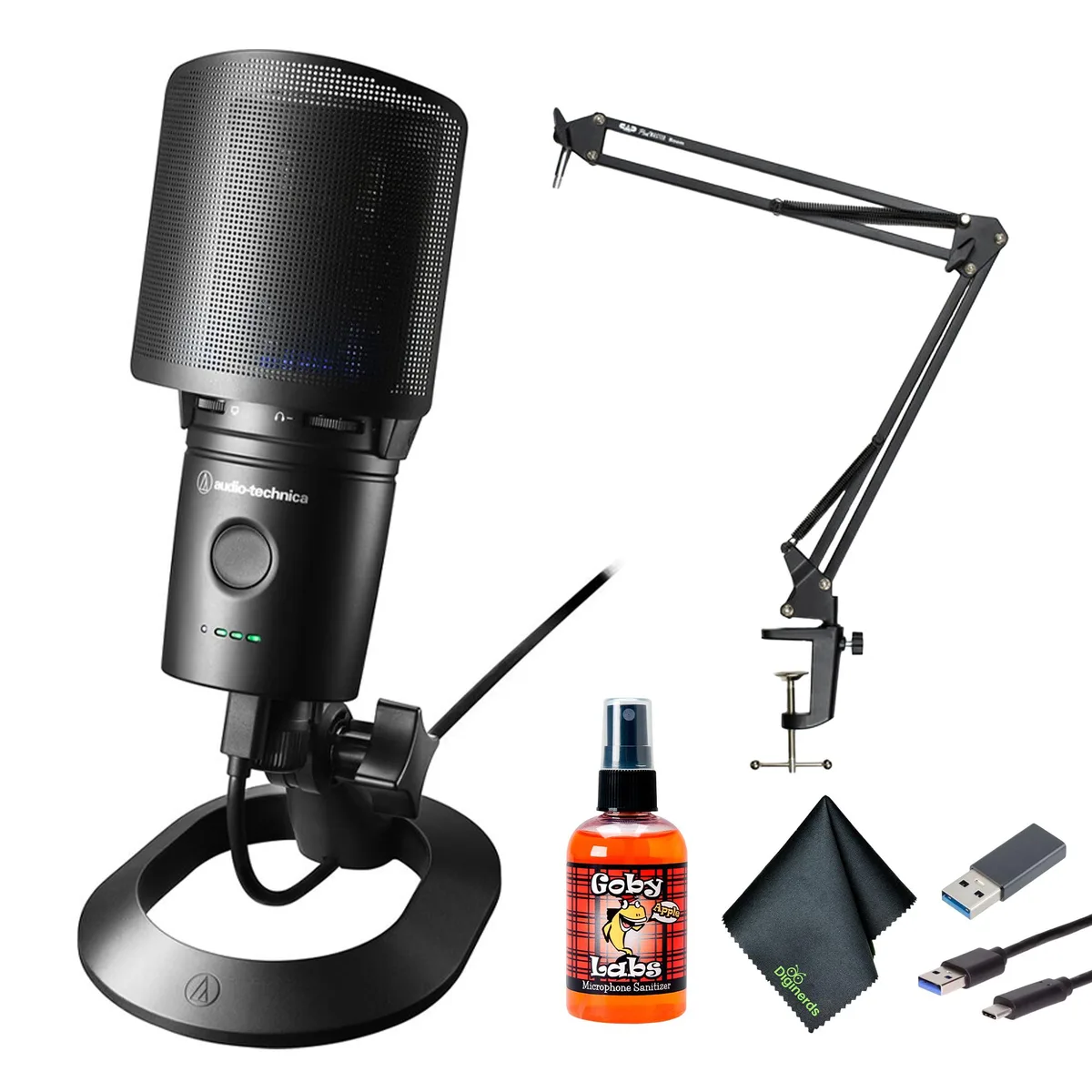 Audio-Technica Audio-Technica AT2020USB-XP USB Microphone with Boom Arm Stand — product photo