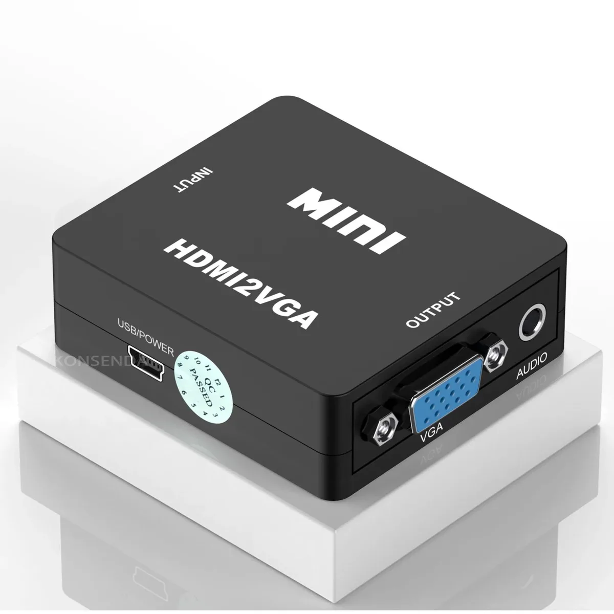 YINGHUA YINGHUA Mini HDMI to VGA Converter with Audio White 66x55x20mm — product photo