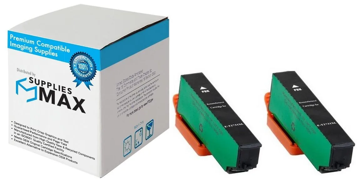 SuppliesMax SuppliesMax T273XL120-D2 Photo Black Inkjet Cartridge 2-Pack 500 Pages — product photo