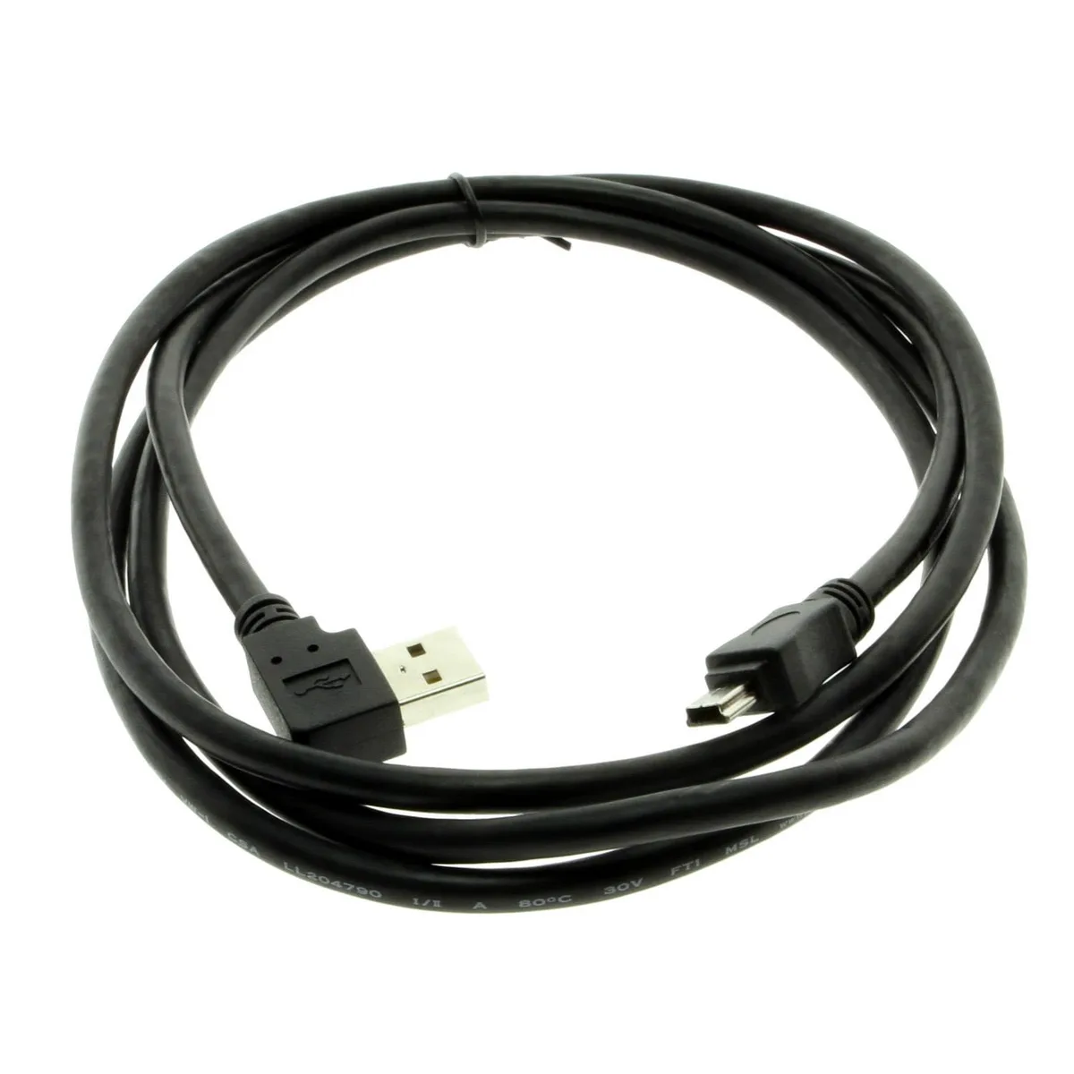 USBGear USBGear USBG-6FABM USB 2.0 Left Angle A to Mini-B Cable 6ft 24/20AWG — product photo