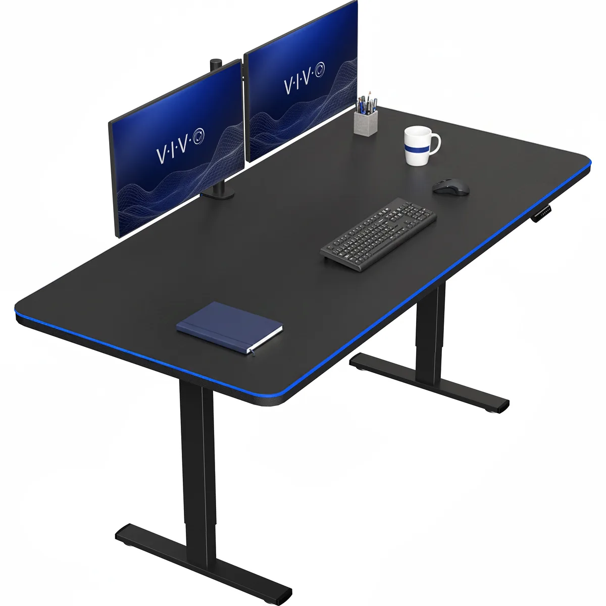VIVO VIVO Electric 71 x 36 Stand Up Desk RGB Black office furniture — product photo