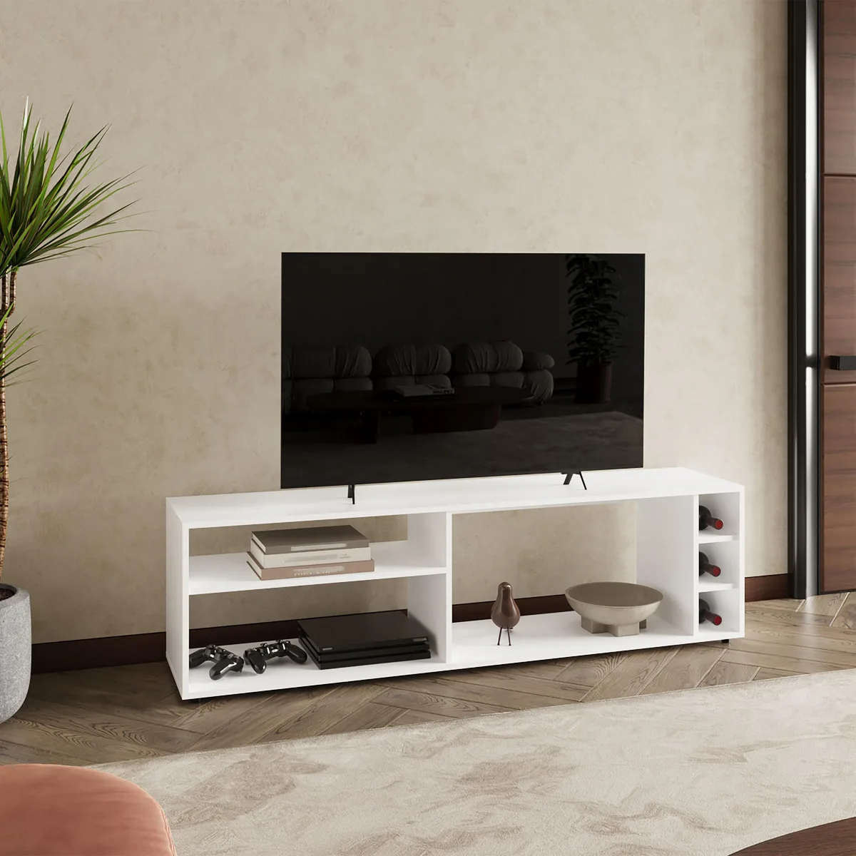 tuphen tuphen TV Stand 6 Shelves White 60 — product photo
