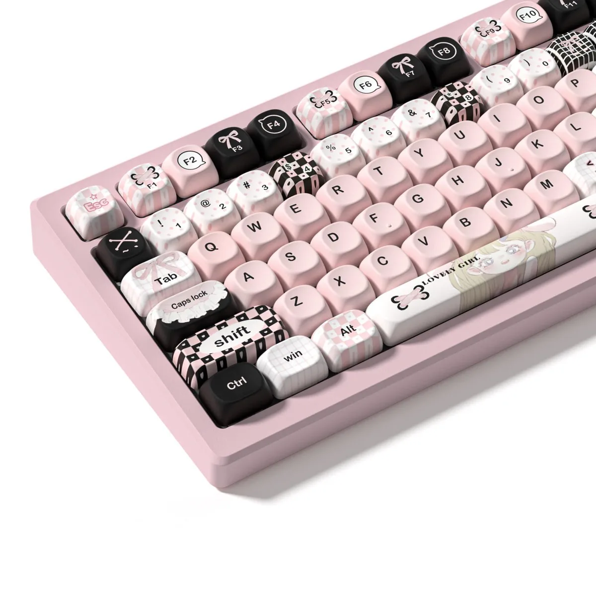 Womier Womier MOA Profile PBT Keycaps 132 Keys Black Pink keyboard accessory — product photo