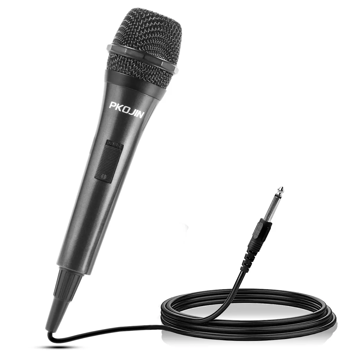 PKOJIN Dynamic Microphone 10 ft Cable 6.35 mm Jack 55 dB 42 Hz–16.8 kHz Black — product photo