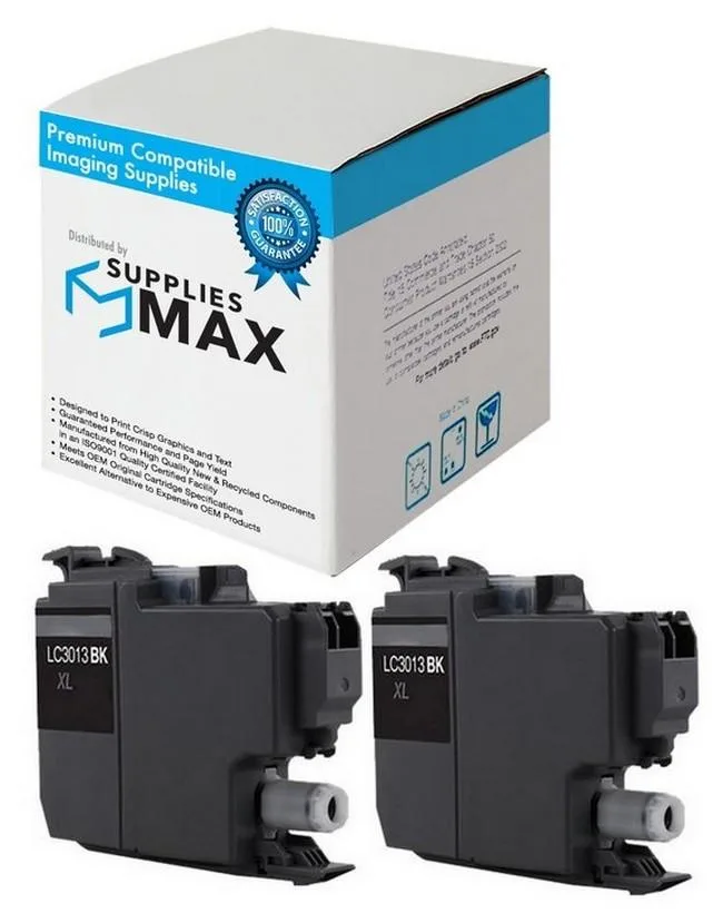 SuppliesMax SuppliesMax LC-30132PKS Black High Yield Inkjet Cartridge 2 Pack 400 Pages — product photo