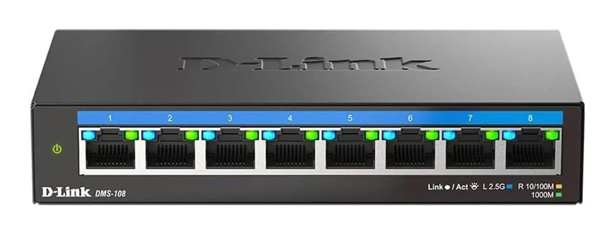D-Link D-Link DMS-108 8-Port 2.5G Unmanaged Switch 2 in 1 accessory — product photo