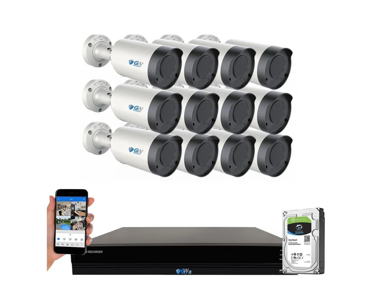 GW Security Inc. GW Security 16 Channel 4K NVR Kit with 4TB HDD and 12 Bullet Cameras — product photo