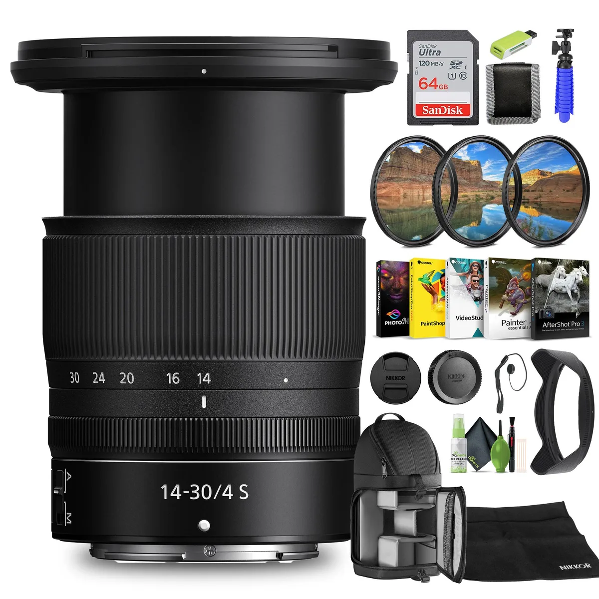 Nikon Inc Nikon NIKKOR Z 14-30mm f/4 S Lens + 64GB Card Bundle — product photo