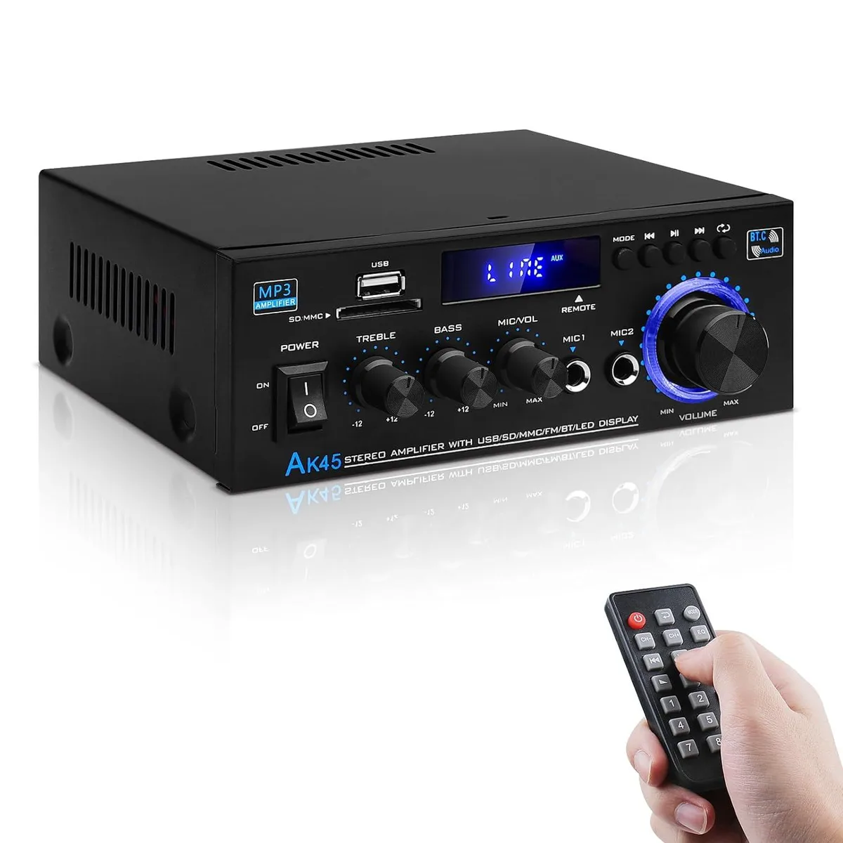 lelisten lelisten AK45 40W x 2 Pro Sound Amplifier Bluetooth 5.0 — product photo