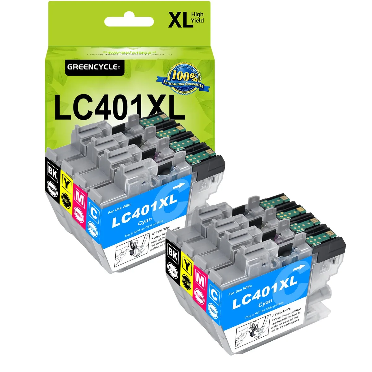 GREENCYCLE GREENCYCLE LC401XL Ink Cartridges 8 Pack Black/Cyan/Magenta/Yellow — product photo