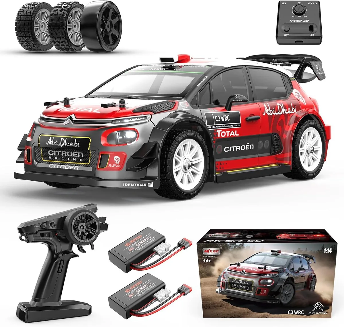 usbroway usbroway 14303 1/14 Citroen C3 RC car 38mph brushless gyro 2x2000mAh — product photo