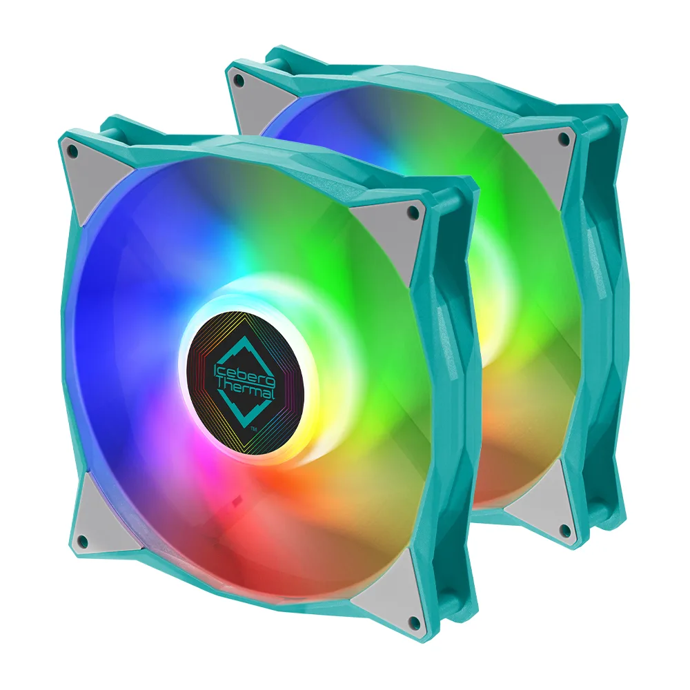 Iceberg Thermal Inc Iceberg Thermal Inc IceGALE ARGB 140mm PWM Case Fan 2-Pack Teal — product photo