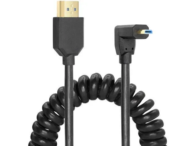 Manw Manw Up-Angled Coiled Micro HDMI to HDMI 2.1 Cable 48Gbps 8K@120Hz Dynamic HDR — product photo