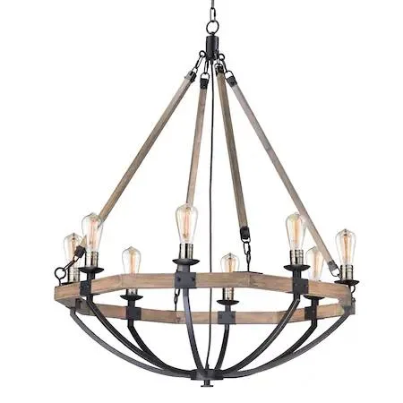 Maxim Maxim 20338WOBZ Lodge 8-Light 38" chandelier Weathered Oak Bronze — product photo
