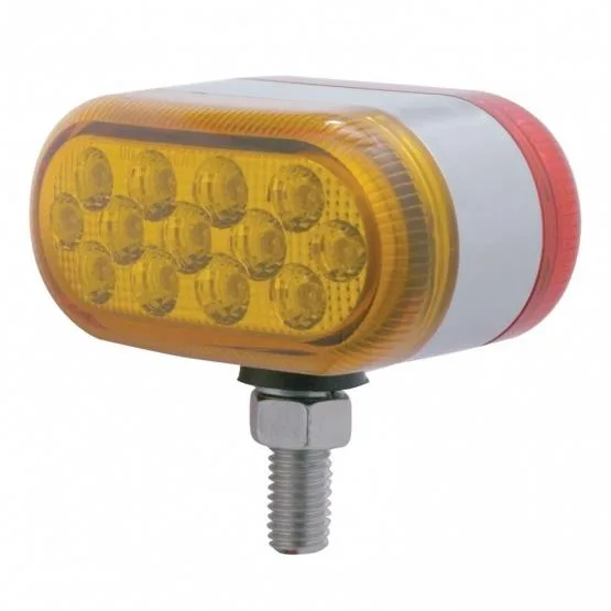 United Pacific Industries United Pacific Chrome Plastic Double Face 13 Amber/Red LED Reflector Light 39729 — product photo