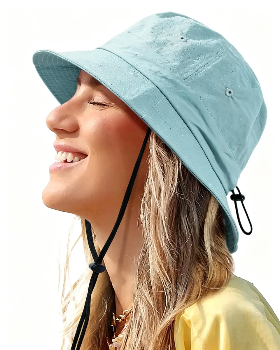  Water-Resistant Bucket Hat UPF 50+ Black Unisex 62g — product photo