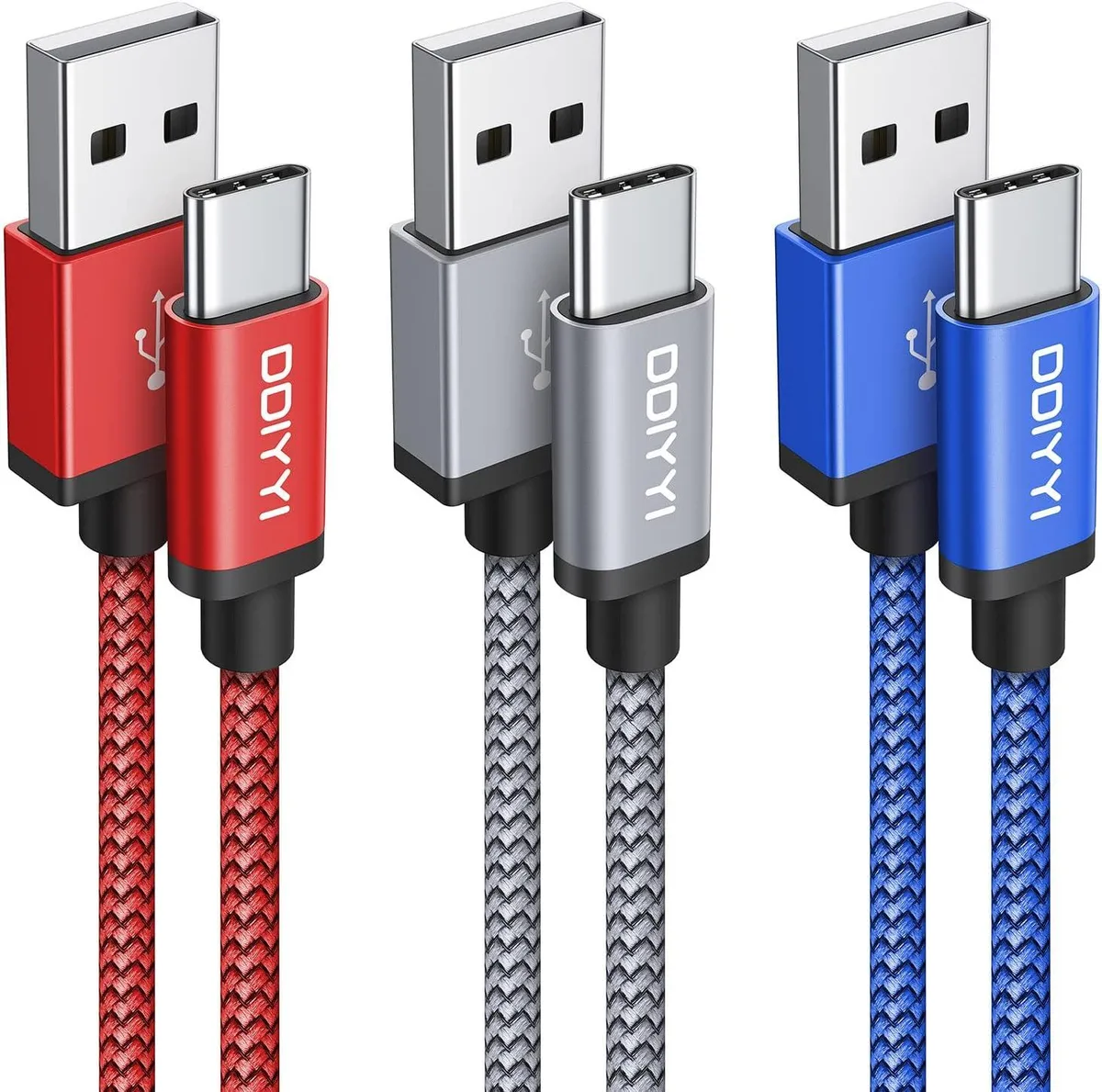 Cablesys Cablesys 3-Pack 3ft USB-A to USB-C Braided Cables — product photo