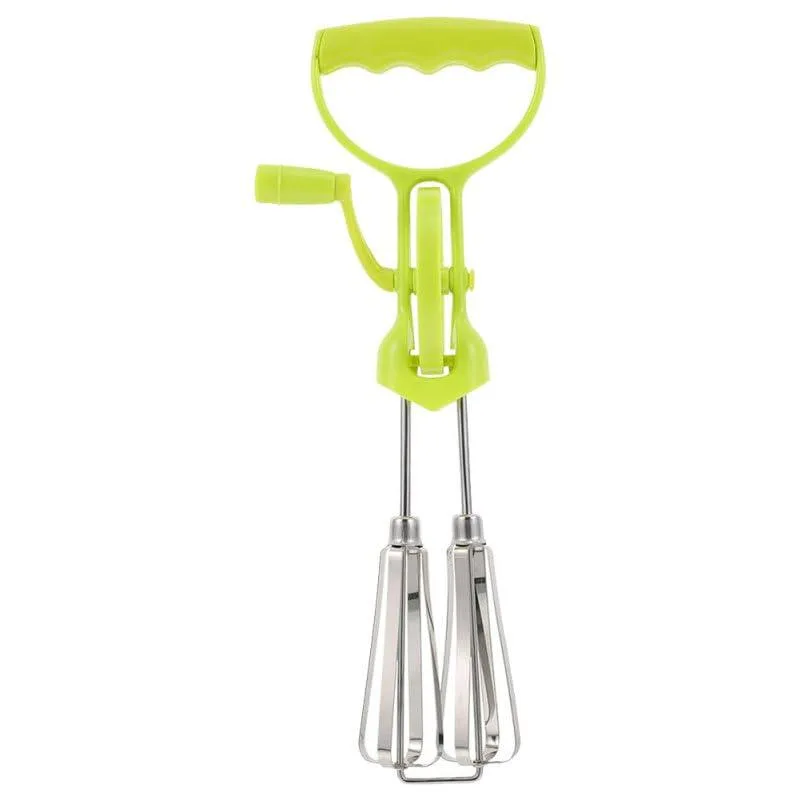  Hand Crank Manual Egg Beater Stainless Steel Mixer Green — product photo