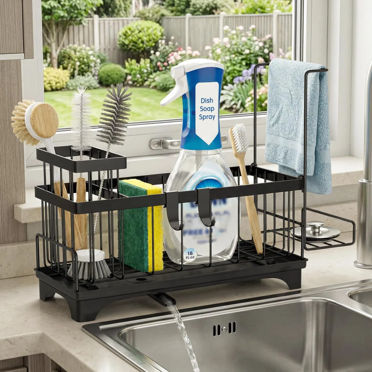  Sponge Holder Kitchen Sink Compact Caddy Brush Holder — product photo