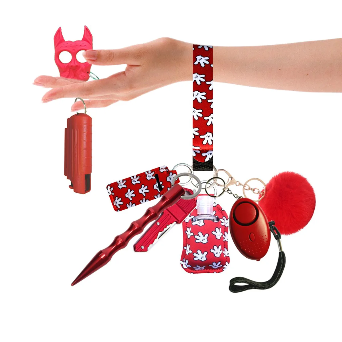 PUEZOKLY PUEZOKLY Self Defense Keychain Set Red 10pcs — product photo
